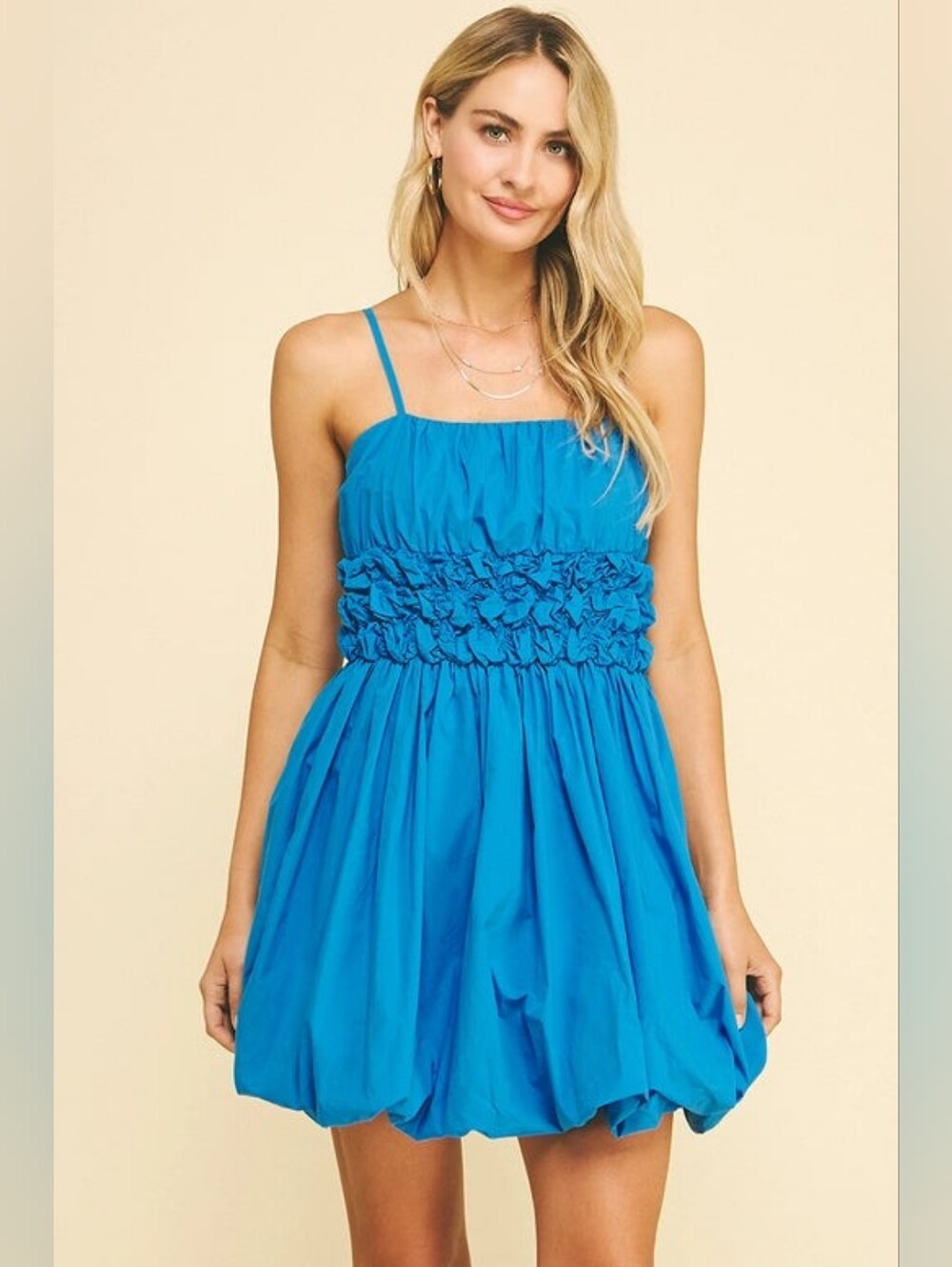 NWT Blue Bubble Hem Dress S/M/L